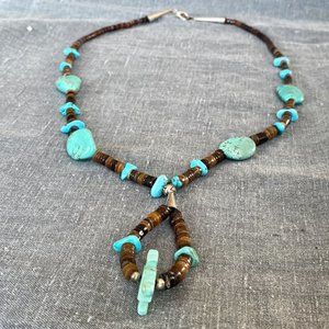 Turquoise Howlite and Brown Bead necklace